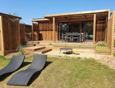 Premium Chalet Agapanthe -35m² (3 bedrooms) + Air conditioning + covered terrace
