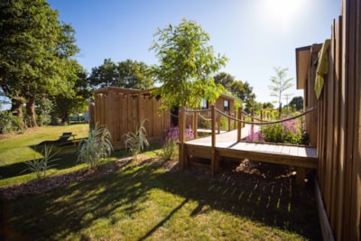 Premium Chalet Camélia - 33 m² (3 bedrooms) + Air conditioning + XXL covered terrace