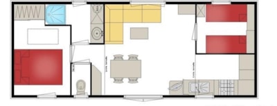 Confort Chalet 40m² 4/6 p. (2 bedrooms) + sheltered terrace