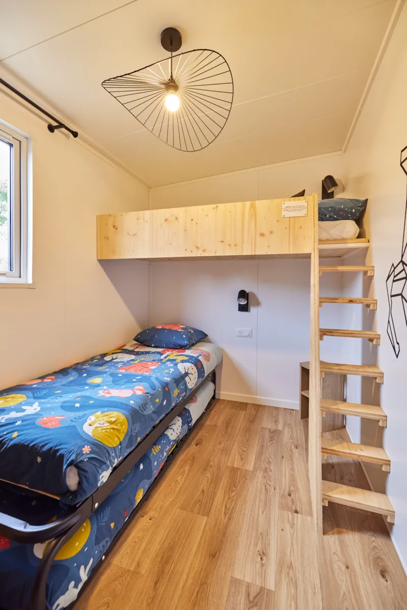 Premium Cabane Côté Nature Avec Spa 35M² 5 P. (2 Chambres) + Climatisation + Terrasse Couverte