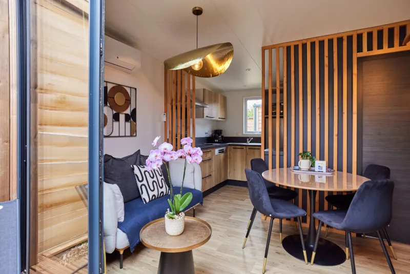 Premium Cabane Côté Nature Avec Spa 35M² 5 P. (2 Chambres) + Climatisation + Terrasse Couverte