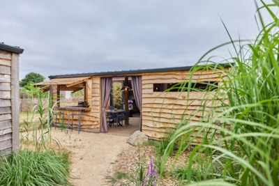 Premium Cabane Côté Nature with Spa - 35m²(2 bedrooms) + air conditioning + covered terrace