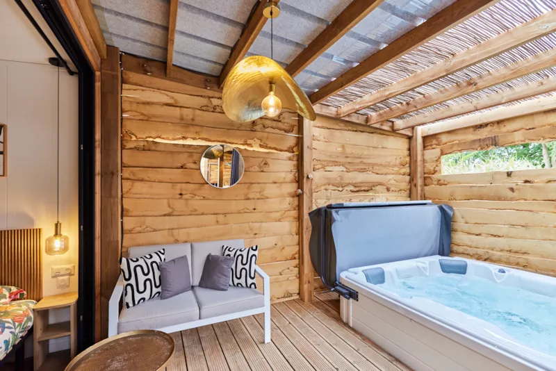 Premium Cabane Côté Nature Avec Spa 35M² 5 P. (2 Chambres) + Climatisation + Terrasse Couverte