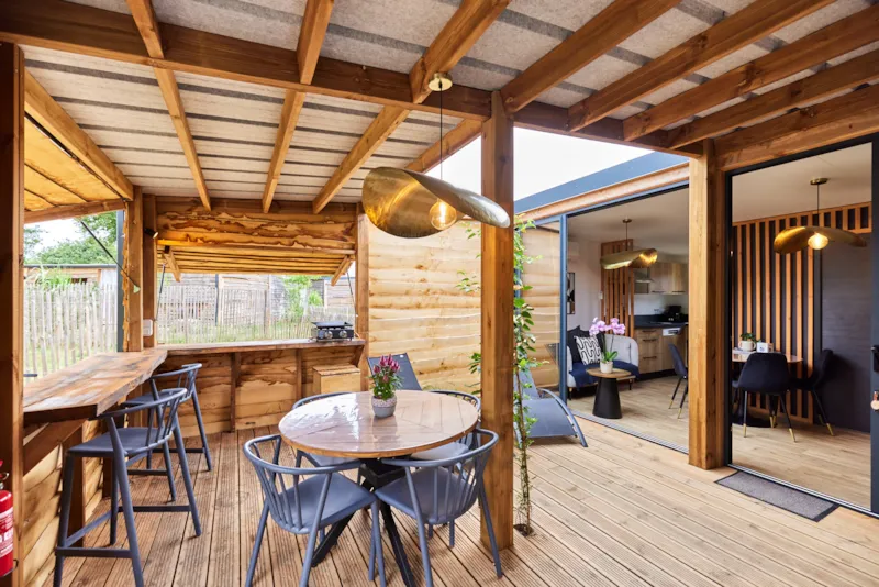 Premium Cabane Côté Nature Avec Spa 35M² 5 P. (2 Chambres) + Climatisation + Terrasse Couverte
