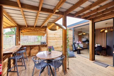 Premium Cabane Côté Nature with Spa - 35m²(2 bedrooms) + air conditioning + covered terrace