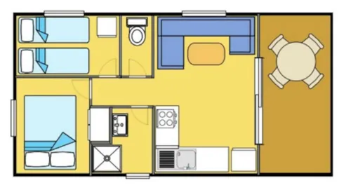 Accommodation - Mobile-Home Kiwi 44 - image n°3 - CAMPING LA COMBE D'OYANS