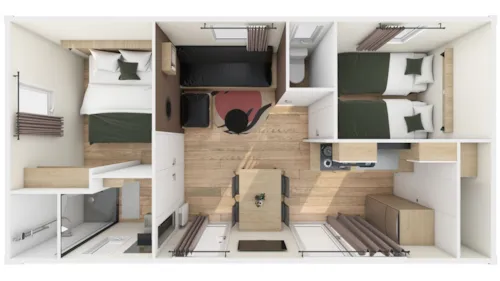 Location - Mobil Home Chataigne 48 - image n°1 - CAMPING LA COMBE D'OYANS