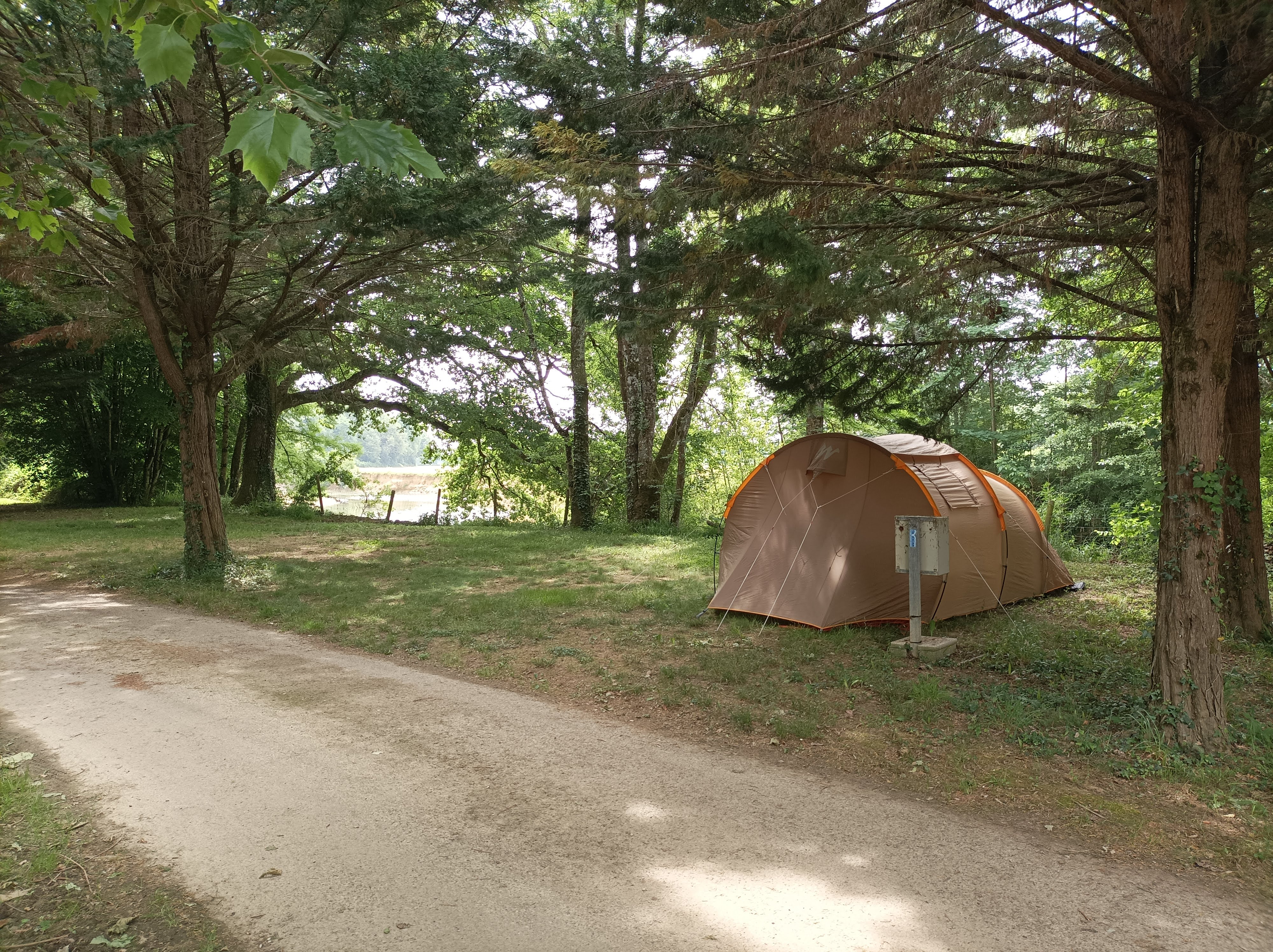 Pitch tent , caravan or motor home