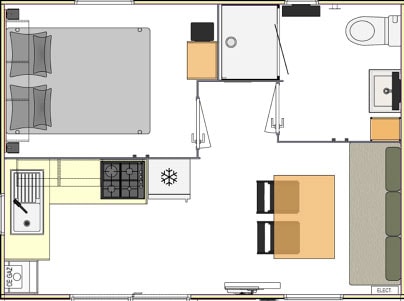 Mobil-Home Confort Duo 20M² - 1 Chambre + Terrasse
