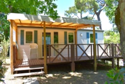 Huuraccommodatie(s) - Stacaravan Premium 31M² - 3 Kamers + Terras + Airconditioning - Camping Les Pins de Sel 