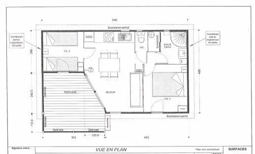 Chalet Confort Premium 33 M² (2 Chambres - 1 Sdb) + Terrasse Couverte