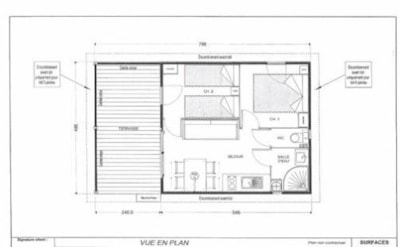 Chalet confort PREMIUM - 28 m² (2 bedrooms - 1 bathroom) + covered terrace