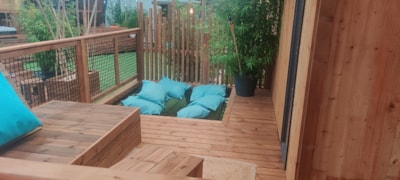 Lodge Cabin VIP 43m² (2 bedrooms - 1 bathroom) incl. covered terrace