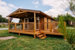 Huuraccommodatie(s) - Cabin Lodge Vip 43M² (2 Slaapkamers - 1 Badkamer) Inclusief Overdekt Terras - Domaine de Kervallon