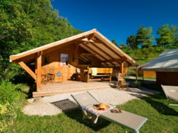 Location - Tente Ciela Nature Lodge  2 Chambres - Cuisine Équipée – Salle De Bain - Camping Les Bois du Chatelas