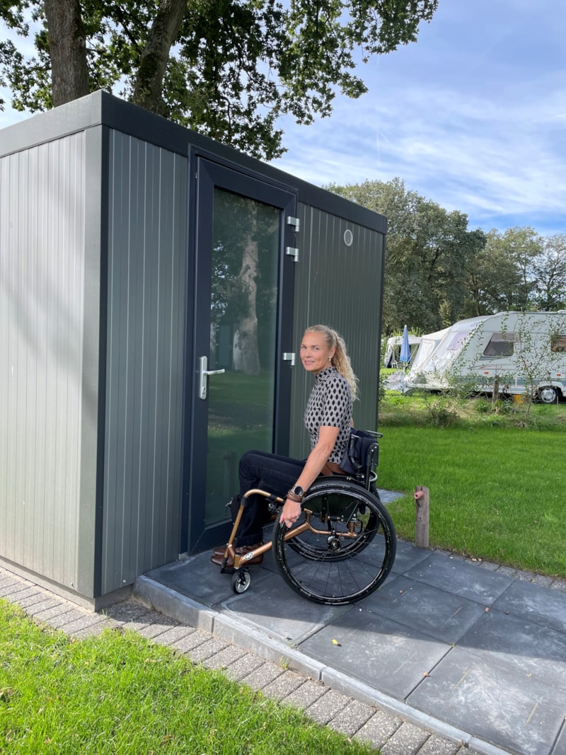 comfort pitch with private sanitary facilities for disabled people