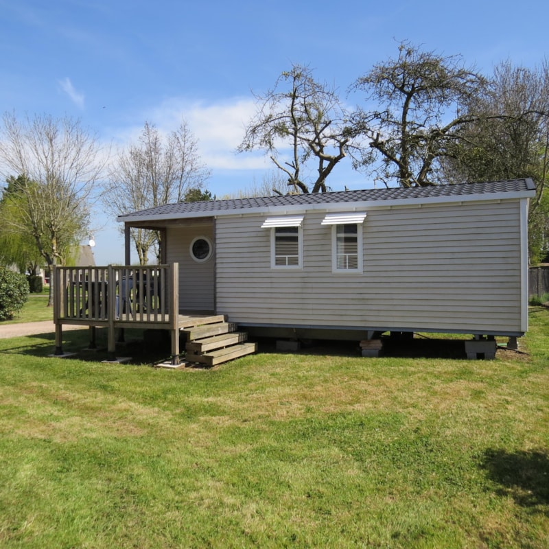 Stacaravan CONFORT 31m² - (6 pers) 3 kamers + 1 badkamer+ wc + half-schaduwrijk terras