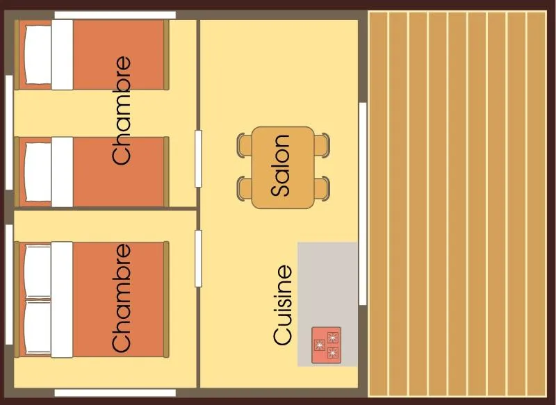 Cabane Lodge Sur Pilotis Standard 23M² (2 Chambres) Dont Terrasse 8 M² - Sans Sanitaires