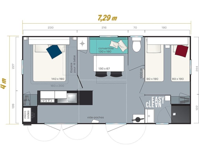 Homeflower Premium 26.5M² (2 Chambres) + Clim + Terrasse Semi-Couverte + Tv + Draps + Serviettes