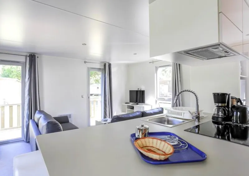 Mobil-Home Premium 40M² 2 Chambres + Clim + Tv + Terrasse Panoramique + Draps + Serviettes