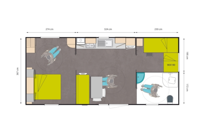 Mobil-Home 32M² 2 Chambres + Terrasse - Adapté Aux Personnes À Mobilité Réduite