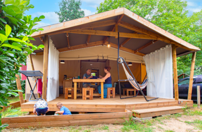 Ecolodge Cotton canvas Confort 35m² 3 bedrooms + 11m² sheltered terrace + TV