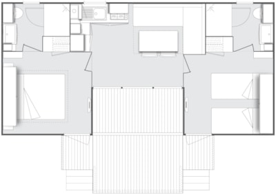 Mobile home CONFORT 2 bedrooms + 2 bathrooms 28 m² sheltered terrace