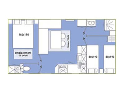 Mobile home STANDARD 2 bedrooms 28m² sheltered terrace