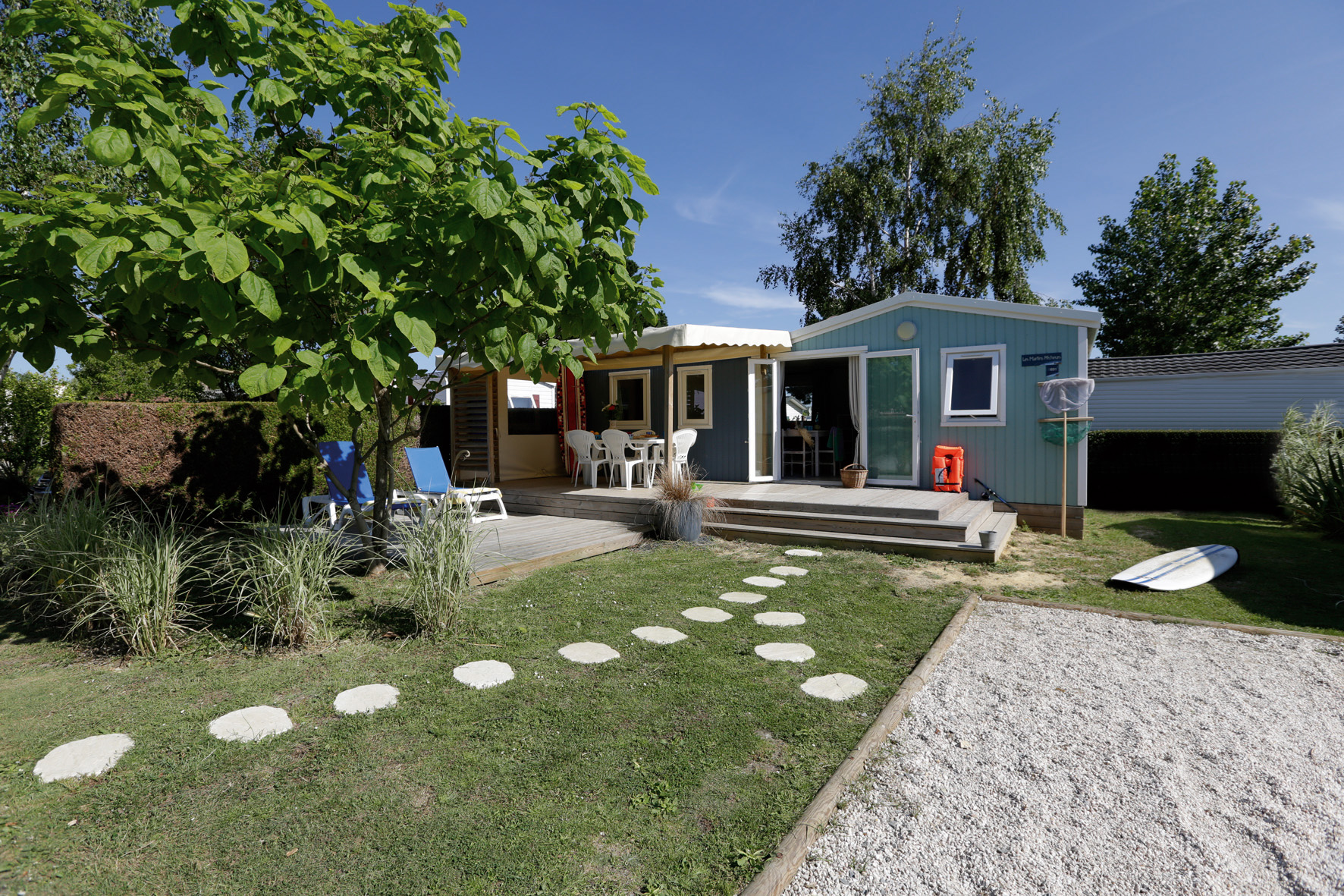 Location - Mobil-Home Cabane Du Pêcheur Grand Confort  3 Chambres 34M² Terrasse Couverte - Camping La Guichardière