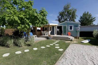 New // Mobil-Home Cabane De Dino Grand Confort 2 Chambres 33M² + Kit Bébé + Terrasse Fermée + Clim