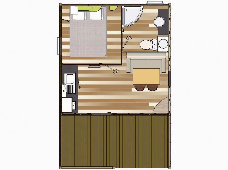 Chalet - 1 Chambre - 1 Salle De Bain - Duo - 16 M²  -