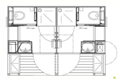 PRIVATE SANITARY PITCH - Elect. 16A + Water + Drainage + 45L Fridge