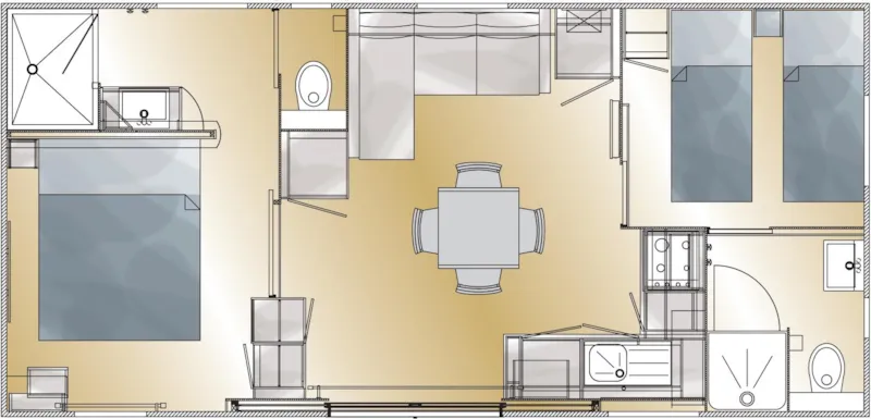 Mobil-Home - 2 Chambres - 2 Salles De Bain - Taos Premium - 35 M2 -
