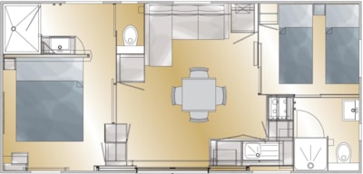 MOBILE-HOME - 2 bedrooms - 2 bathrooms - TAOS PREMIUM - 35 m2 -