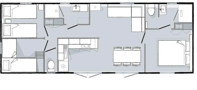 Mobil-Home - 3 Chambres - 2 Salles De Bain - Oceania Xxl - 40 M2 -