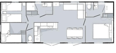 MOBILE-HOME - 3 bedrooms - 2 bathrooms - OCEANIA XXL - 40 m2 -