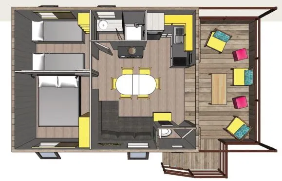 Chalet - 2 Chambres - 1 Salle De Bain - La Grande Cabane - 32 M2 -