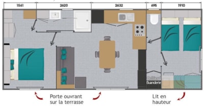 MOBILE-HOME - 2 bedrooms - 1 bathroom - LOUISA - 36 m2 -