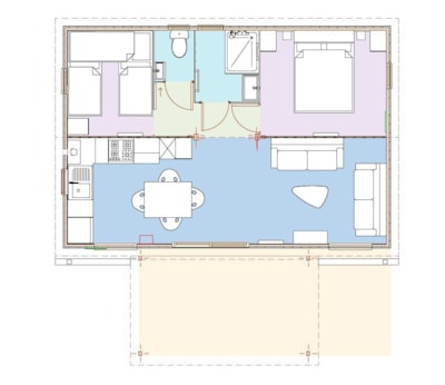 CHALET - 2 bedrooms - 1 bathroom - COUNTRY LODGE with TV - 35 m2 -