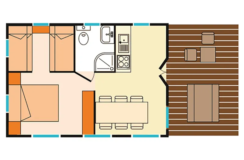 Tente - 2 Chambres - 1 Salle De Bain - Safari Lodge - 35 M² -