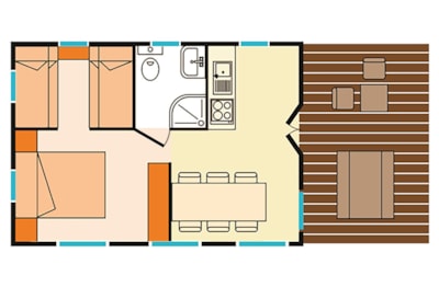 TENT - 2 bedrooms - 1 bathroom - SAFARI LODGE - 35 m² -