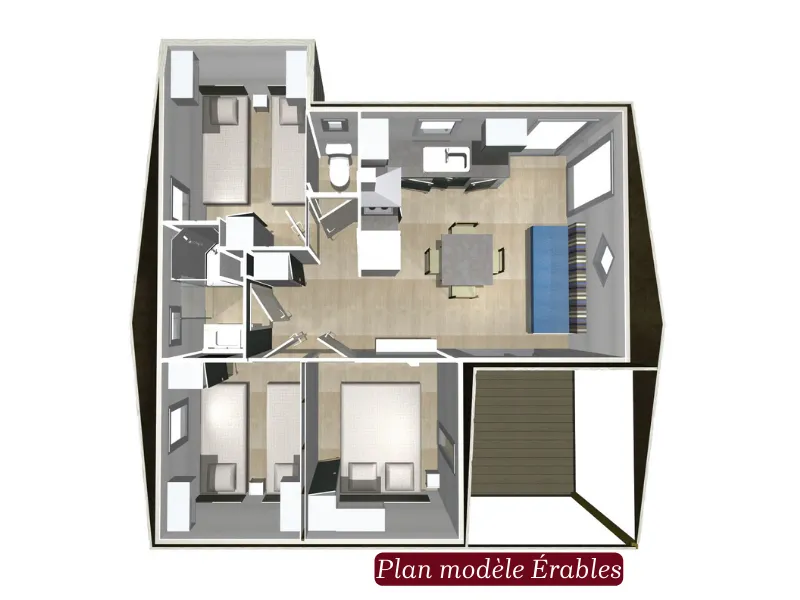 Chalet - 3 Chambres - 1 Salle De Bain -  6 Pers - 35 M²