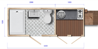 CASTELS PREMIUM SUITE PITCH with sanitary facilities and kitchen +Electricity 16A + Water + Drainage