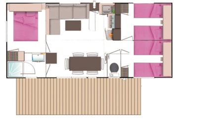 Mobile home 'Univers' 34m² - 3 bedrooms + sheltered terrace 18m² — 7