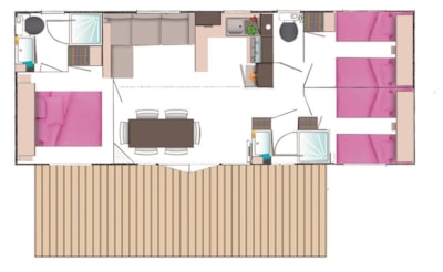 Mobile home 'Univers Prestige' 36m² - 3 bedrooms + sheltered terrace 18m² — 9