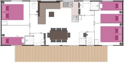 Mobile-home Univers Family Plus 40 m² - 4 bedrooms + sheltered terrace 18 m² — 8