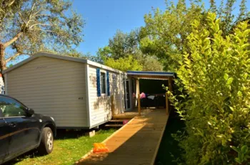 Mietunterkunft - Cottage Life : 32 M² + Bedeckte Terrasse 15 M² - Airotel Camping La Roseraie