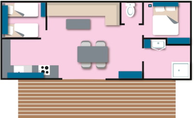Cottage Louisiane - 2 bedrooms : 31 m² + 15 m² half covered terrace — 2