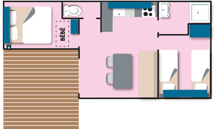 Cottage Pacifique - 2 Chambres : 27 M² + 9 M² Terrasse  Couverte