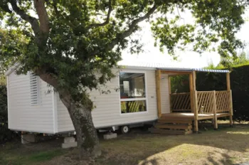Mietunterkunft - Cottage Pacifique : 27 M² + 9 M² Bedekte Terrasse - Airotel Camping La Roseraie